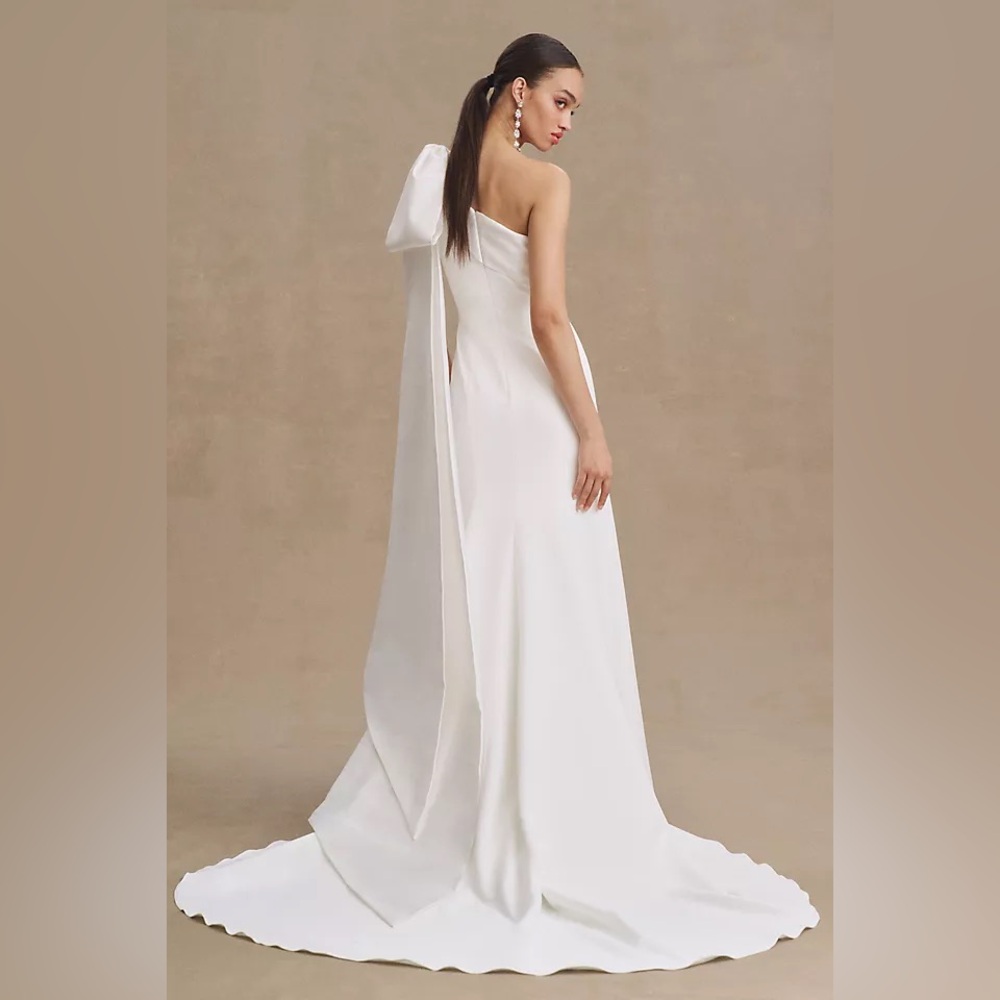 BHLDN X Jenny Yoo Tabitha One-Shoulder Wedding Gown - Picture 3 of 13